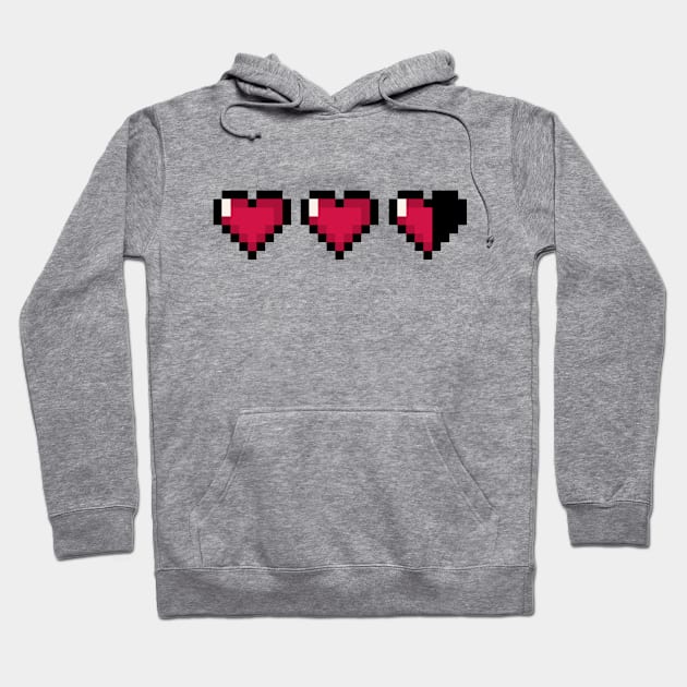 Video Game Hearts – Almost Full Health Hoodie by ExtraMedium